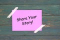 Share your story on pink paper