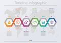 Business data visualization. timeline infographic icons designed for abstract background template with 6 options. Royalty Free Stock Photo