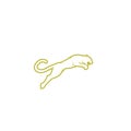 Simple elegant roaring jaguar logo icon illustration vector template design. Royalty Free Stock Photo