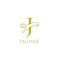 Simple elegant roaring jaguar logo icon illustration vector template design. Royalty Free Stock Photo