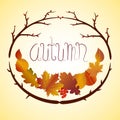 Autumn theme vector frame - vector