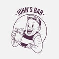 Vintage cartoon bar logo or mascot