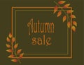 Autumn sale dark color frame vector Royalty Free Stock Photo