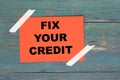 Fix your credit on white Royalty Free Stock Photo