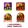 Halloween event logo template collection