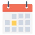 Calendar Isolated Vector Illustration Icon editable Royalty Free Stock Photo
