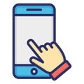 Authentication, finger gesture  Isolated Vector Icon that can be easily modified or edit Royalty Free Stock Photo