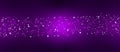 Dark Purple Digital Technology Banner Background with Glowing Lines Mesh