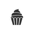 Cupcake black isolated vector icon