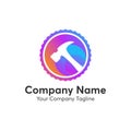 Hammer logo full color Royalty Free Stock Photo