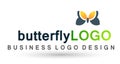 Butterfly colorful beauty spa lifestyle care relax yoga abstract wings logo icon on white background