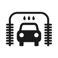 Car wash service black vector icon.