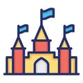 Disney park, disney playland Isolated Vector Icon which can be easily modified or edit Royalty Free Stock Photo