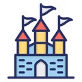 Disney castle, disney park Isolated Vector Icon which can be easily modified or edit Royalty Free Stock Photo