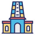 Hindu temple, maha temple Isolated Vector Icon which can be easily modified or edit