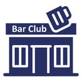 Bar building, bar club Isolated Vector Icon which can be easily modified or edit Royalty Free Stock Photo