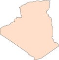 Map of Algeria with black contour lines