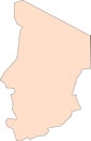 Map of Chad with black contour lines