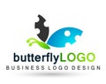 Butterfly colorful beauty spa lifestyle care relax yoga abstract wings logo icon on white background