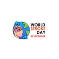 World Stroke Day - Vector logo poster illustration of World Stroke Day on October 29th. Health care awareness campaign.