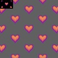 Seamless pattern of framed gradient hearts