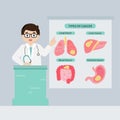 Doctor introduce types of cancer. Royalty Free Stock Photo