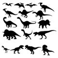 Silhouette of dinosaurs Cartoon Royalty Free Stock Photo