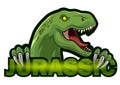Dinosaur sport mascot logo design illustration. Royalty Free Stock Photo