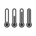 Thermometer with scale, cold and hot temperature indicator. Royalty Free Stock Photo