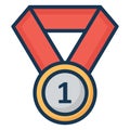 Position Medal Isolated Vector Icon easily editable Royalty Free Stock Photo