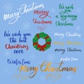 Merry Christmas hand drawn lettering. Royalty Free Stock Photo