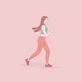 Young beautiful woman jogging workout training