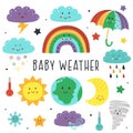 Set of isolated elements of baby weather