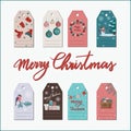 Christmas tags cute collection set of labels Royalty Free Stock Photo