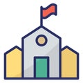 School Building  Isolated Isolated Vector Icon easily editable easily editable Royalty Free Stock Photo