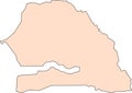 Map of Senegal with black contour lines