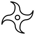 Japanese shuriken Isolated Vector Icon which can easily modify or edit