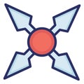 Japanese shuriken  Isolated Vector Icon which can easily modify or edit Royalty Free Stock Photo