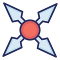 Japanese shuriken  Isolated Vector Icon which can easily modify or edit Royalty Free Stock Photo