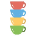 Colorful cups Color Vector Icon Isolated and fully editable