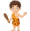 Cartoon caveman holding a club Royalty Free Stock Photo