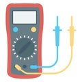 Digital multimeter Color Vector Icon that can easily modify or edit