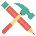 Architect tools Color Vector Icon that can easily modify or edit