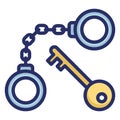 Antique handcuff key  Isolated Vector Icon which can easily modify or edit Royalty Free Stock Photo