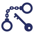 Antique handcuff key  Isolated Vector Icon which can easily modify or edit Royalty Free Stock Photo