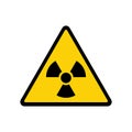 Sign toxic. Warning radioactive zone in triangle icon isolated on white background. Color radioactivity image. Dangerous radiation