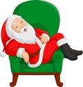 Cartoon santa claus sleeping on armchair Royalty Free Stock Photo