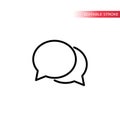 Message bubble simple thin line icon.