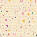 Abstract art little characters seamless pattern