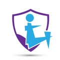 Disabled care logo  health clinic home icon logo Royalty Free Stock Photo